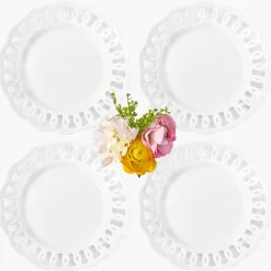 Dinner Plates | Crockery Sets<Mrs. Alice White Lace Dinner Plates (Set of 4)