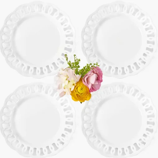 Dinner Plates | Crockery Sets<Mrs. Alice White Lace Dinner Plates (Set of 4)