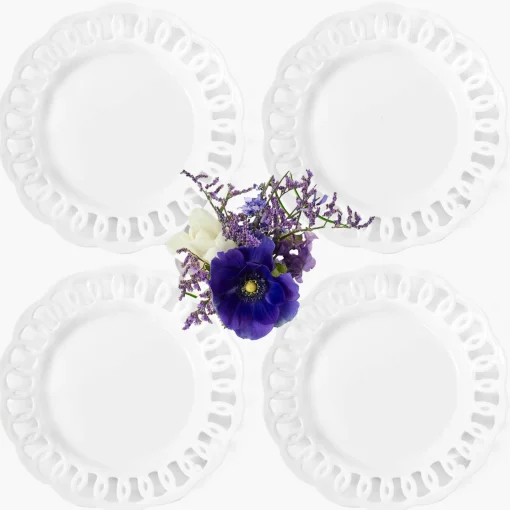 Dinner Plates | Crockery Sets<Mrs. Alice White Lace Dinner Plates (Set of 4)