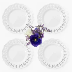 Starter Plates | Crockery Sets<Mrs. Alice White Lace Starter Plates (Set of 4)