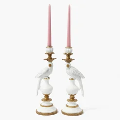 Summer Glassware | Summer Candleware<Mrs. Alice White Parrot Candle Holder (Pair)