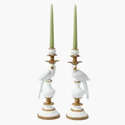 Summer Glassware | Summer Candleware<Mrs. Alice White Parrot Candle Holder (Pair)