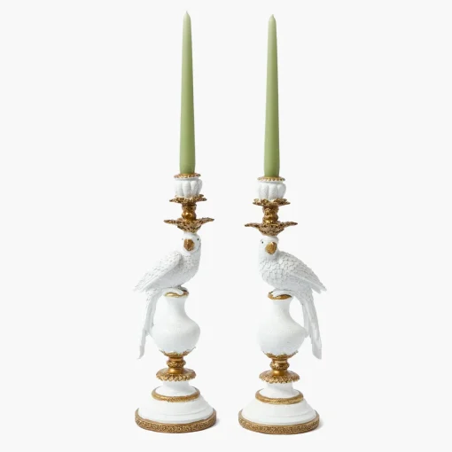 Summer Glassware | Summer Candleware<Mrs. Alice White Parrot Candle Holder (Pair)