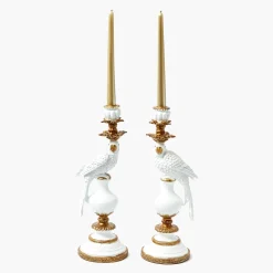 Summer Glassware | Summer Candleware<Mrs. Alice White Parrot Candle Holder (Pair)