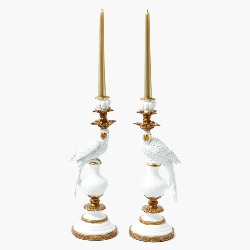 Summer Glassware | Summer Candleware<Mrs. Alice White Parrot Candle Holder (Pair)