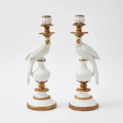 Summer Glassware | Summer Candleware<Mrs. Alice White Parrot Candle Holder (Pair)