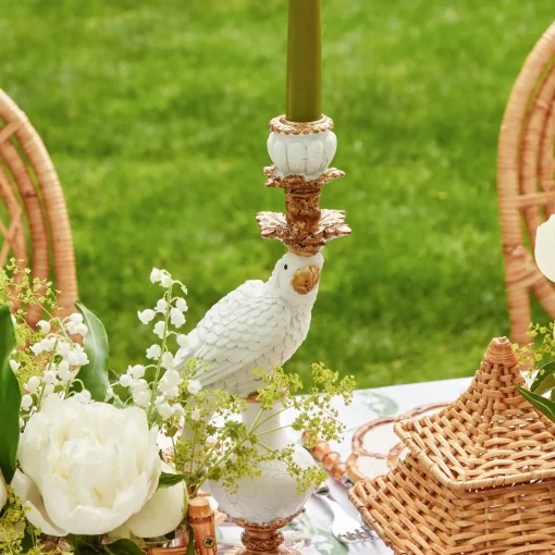 Summer Glassware | Summer Candleware<Mrs. Alice White Parrot Candle Holder (Pair)