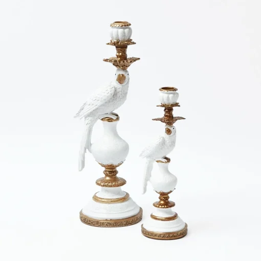 Summer Glassware | Summer Candleware<Mrs. Alice White Parrot Candle Holder (Pair)