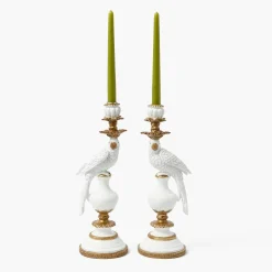 Summer Glassware | Summer Candleware<Mrs. Alice White Parrot Candle Holder (Pair)
