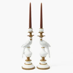 Summer Glassware | Summer Candleware<Mrs. Alice White Parrot Candle Holder (Pair)