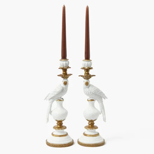 Summer Glassware | Summer Candleware<Mrs. Alice White Parrot Candle Holder (Pair)
