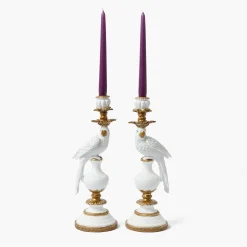 Summer Glassware | Summer Candleware<Mrs. Alice White Parrot Candle Holder (Pair)