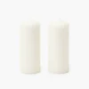 Summer Candleware | Candles<Mrs. Alice White Pillar Candle (Pair)