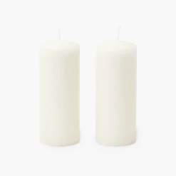 Summer Candleware | Candles<Mrs. Alice White Pillar Candle (Pair)