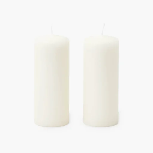 Summer Candleware | Candles<Mrs. Alice White Pillar Candle (Pair)