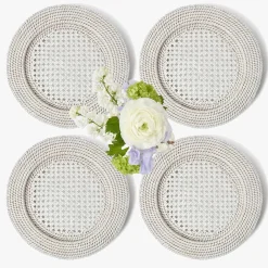 Summer Table Linen | Placemats<Mrs. Alice White Rattan Charger Plates (Set of 4)