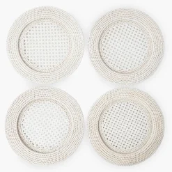 Summer Table Linen | Placemats<Mrs. Alice White Rattan Charger Plates (Set of 4)