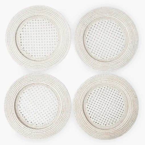 Summer Table Linen | Placemats<Mrs. Alice White Rattan Charger Plates (Set of 4)
