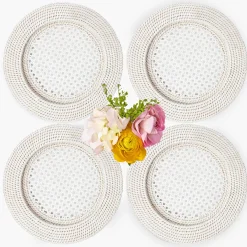 Summer Table Linen | Placemats<Mrs. Alice White Rattan Charger Plates (Set of 4)
