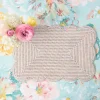 Summer Table Linen | Placemats<Mrs. Alice White Rectangular Scalloped Rattan Placemats (Set of 4)