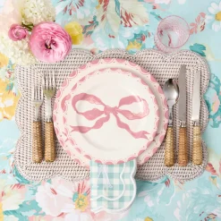 Summer Table Linen | Placemats<Mrs. Alice White Rectangular Scalloped Rattan Placemats (Set of 4)