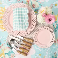 Summer Table Linen | Placemats<Mrs. Alice White Rectangular Scalloped Rattan Placemats (Set of 4)