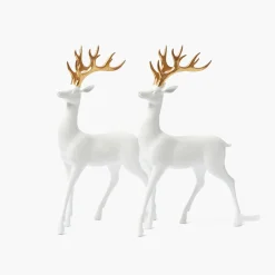 Christmas Decorations<Mrs. Alice White Reindeer with Gold Antlers (Pair) - 33cm