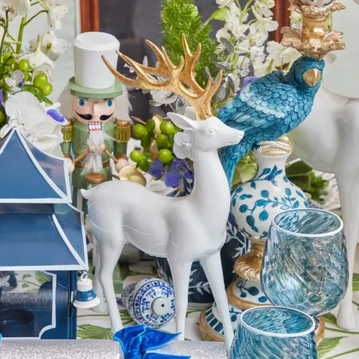 Christmas Decorations<Mrs. Alice White Reindeer with Gold Antlers (Pair) - 33cm