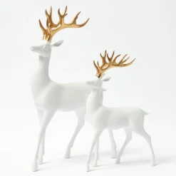Christmas Decorations<Mrs. Alice White Reindeer with Gold Antlers (Pair) - 33cm