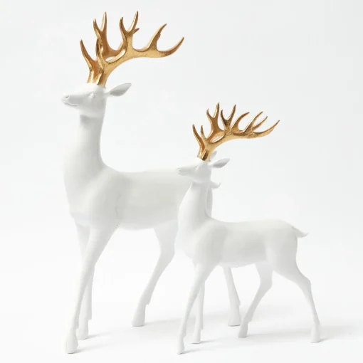 Christmas Decorations<Mrs. Alice White Reindeer with Gold Antlers (Pair) - 33cm