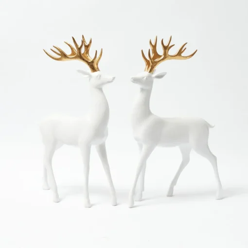 Christmas Decorations<Mrs. Alice White Reindeer with Gold Antlers (Pair) - 33cm