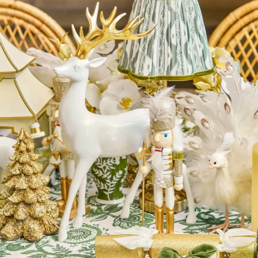 Christmas Decorations<Mrs. Alice White Reindeer with Gold Antlers (Pair) - 33cm