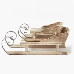 Christmas Decorations<Mrs. Alice Wooden Sleigh (Set of 2)