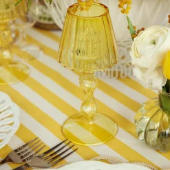 Summer Candleware | Candle Holders<Mrs. Alice Yellow Glass Lantern Tea Light Holder (Pair) - 18cm